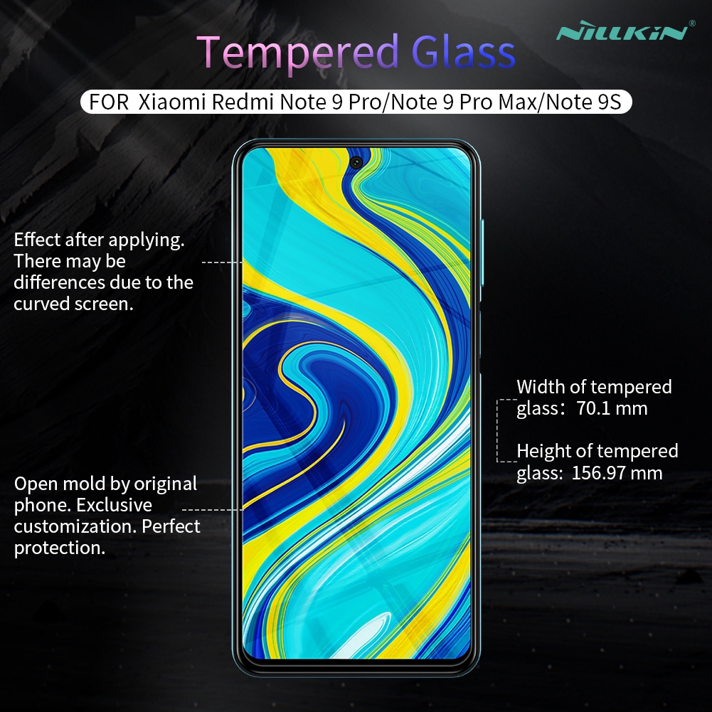 Kính cường lực NILLKIN bảo vệ màn hình điện thoại Xiaomi Redmi Note 9s / Note 9 Pro / Redmi Note 9 Pro Max