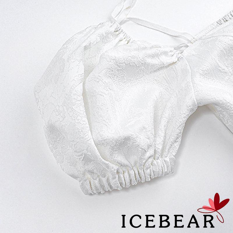 Áo Croptop Tay Phồng Ngắn Cổ Buộc Dây Thời Trang Quyến Rũ Cho Nữ