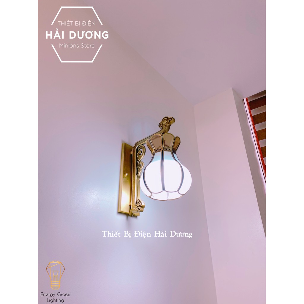 Đèn Gắn Tường Cao Cấp Đồng Nguyên Chất Trang Trí Cổ Điển B6072 - Bảo hành 12 tháng - Tặng bóng led