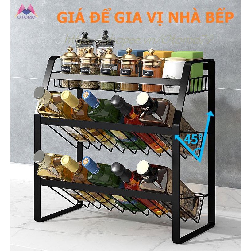 Kệ Gia Vị Nhà Bếp Thiết Kế Hiện Đại Chất Liệu Thép Sơn Tĩnh Điện Siêu Bền