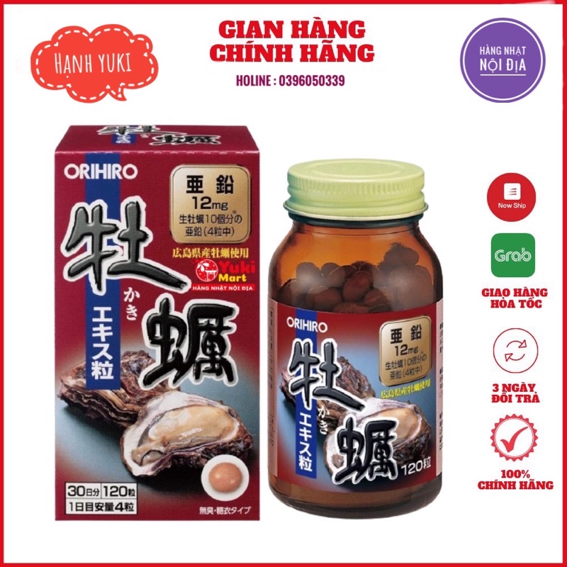 Tinh Chất Hàu Tươi Tăng Cường Sinh Lý ORIHIRO New Oyster Extract Tablets 120 viên nôi địa Nhật