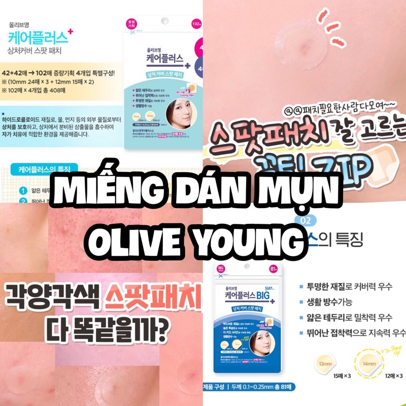 Miếng dán mụn Careplus Olive Young / Care Plus Scar Cover Spot Patch