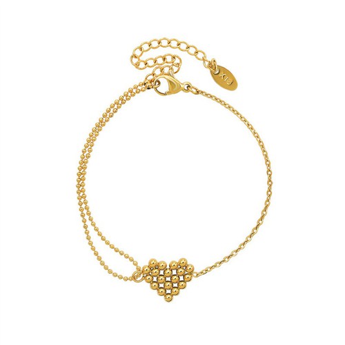 Lắc Tay Nữ Trái Tim Thép Titan Ko Rỉ TT 3612