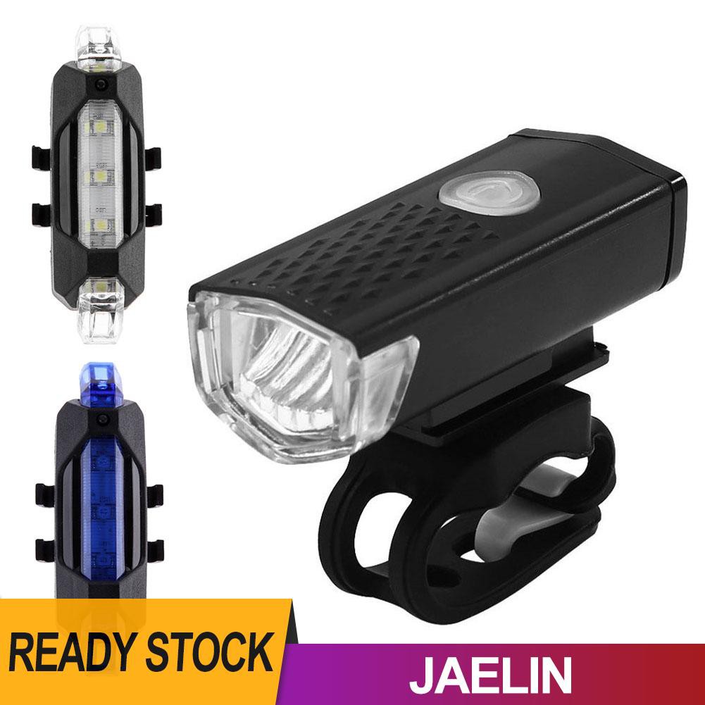 Bộ Đèn Cảnh Báo An Toàn Gắn Phía Trước Và Sau Xe Đạp Sạc Lại Được