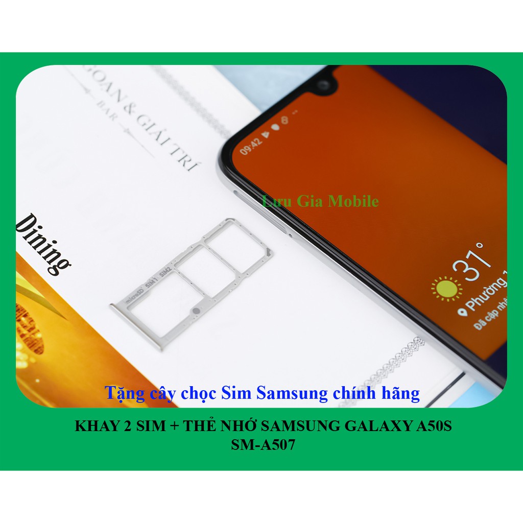Khay sim Samsung Galaxy A50S chính hãng A507 + Tặng cây Chọc sim chính hãng