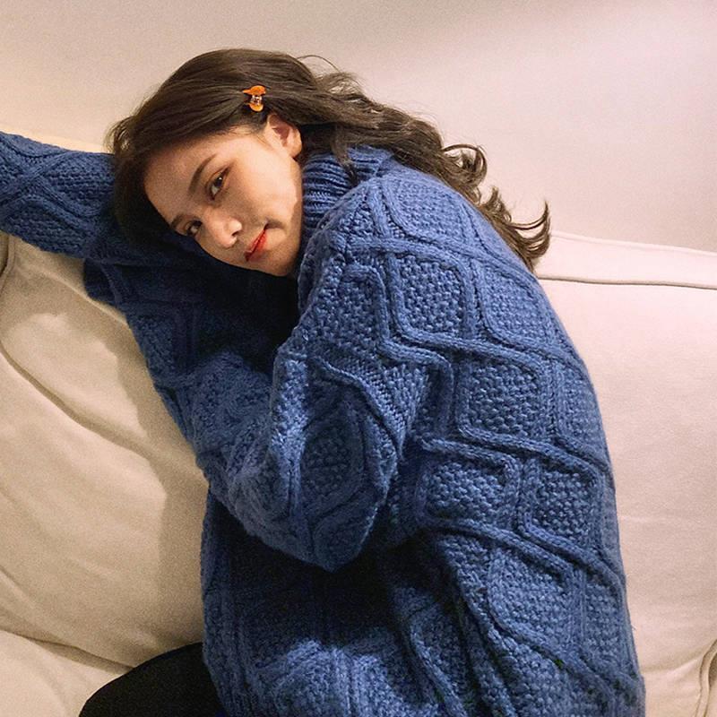 Áo len cổ lọ tay dài phong cách thời trang thanh lịch cho nữ