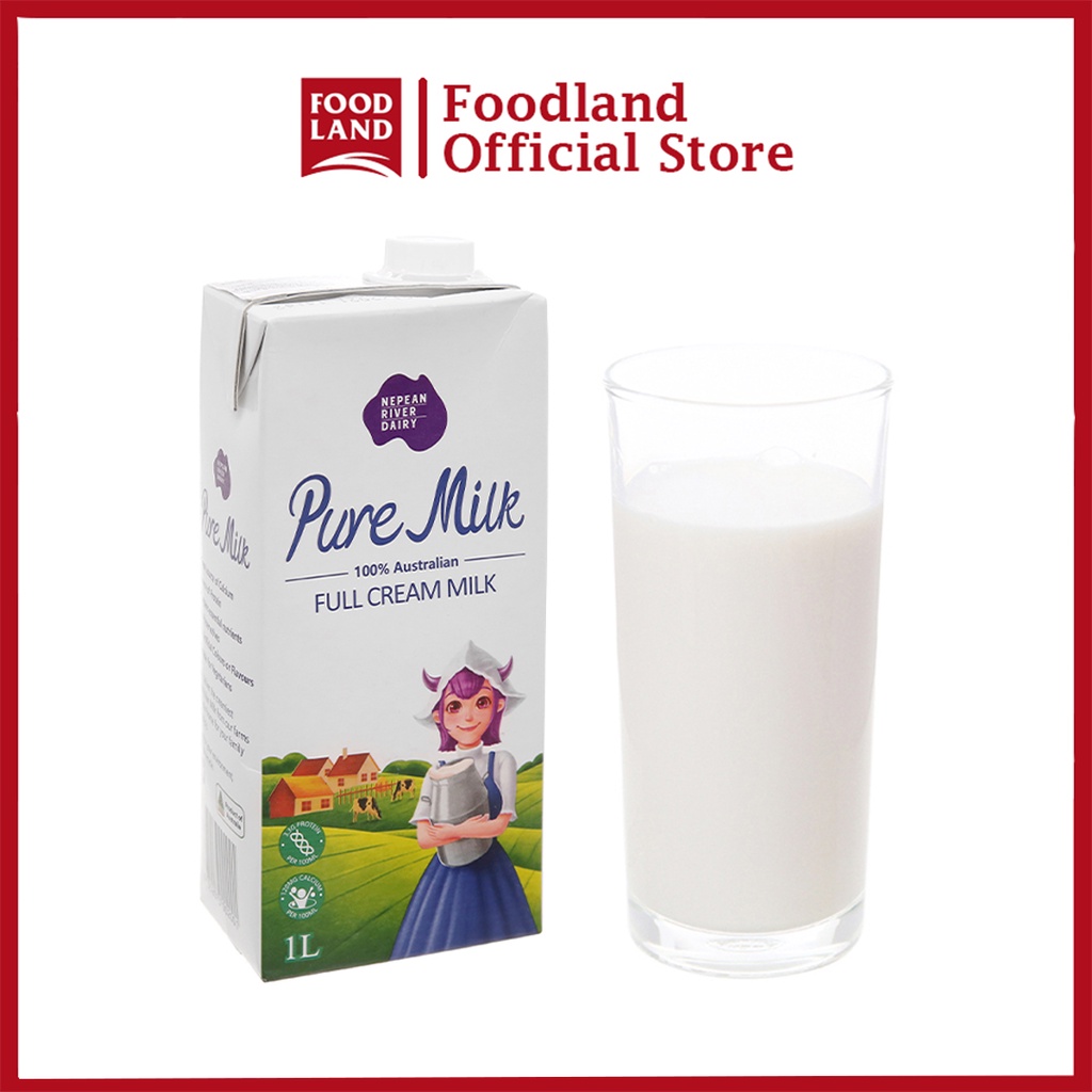 Sữa tươi nguyên kem tiệt trùng Pure Milk 1Lit - nhập khẩu ÚC - làm bánh, uống liền