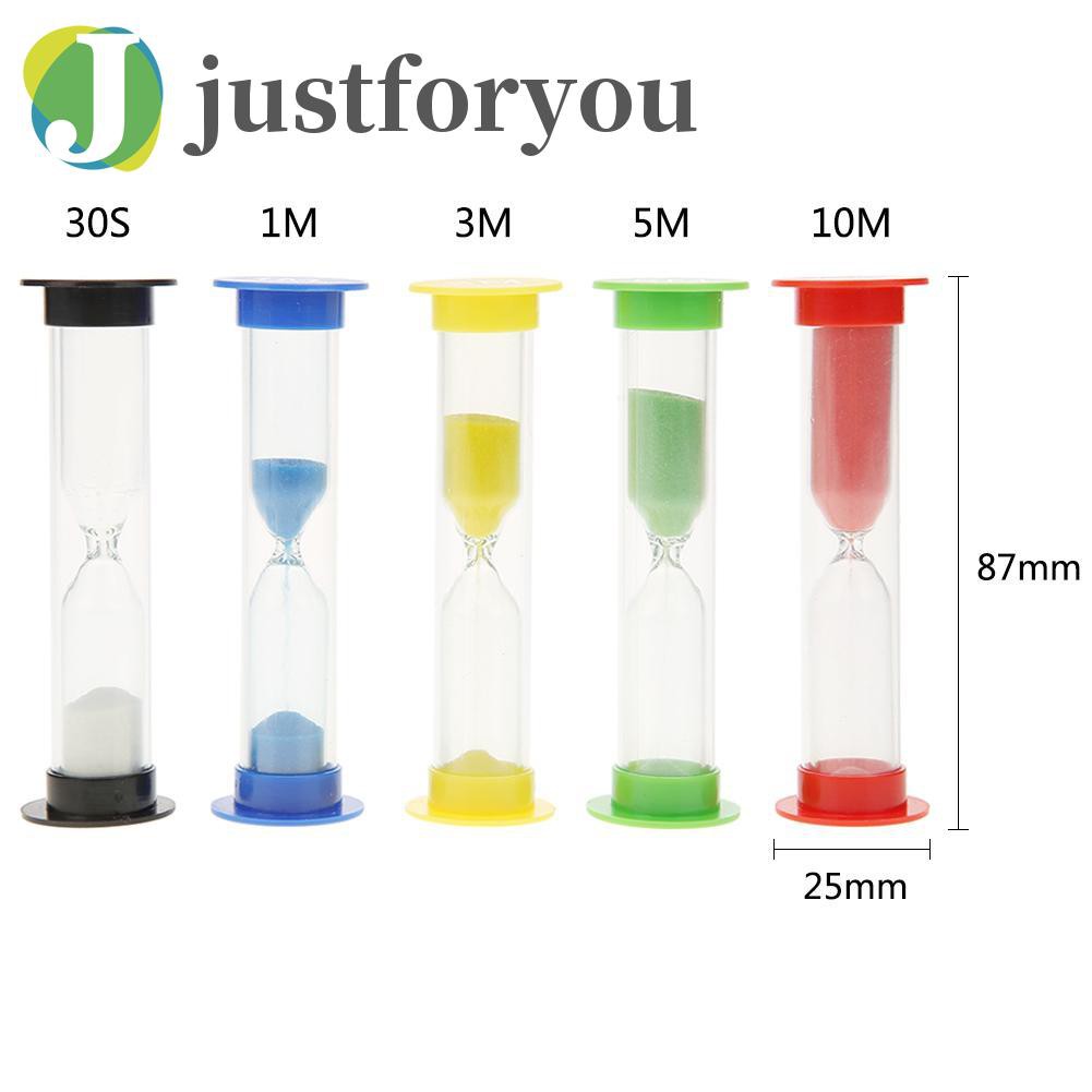 Justforyou 5pcs 30s/1min/3min/5min/10min Hourglass Sandglass Kid Toy Sand Clock Timers