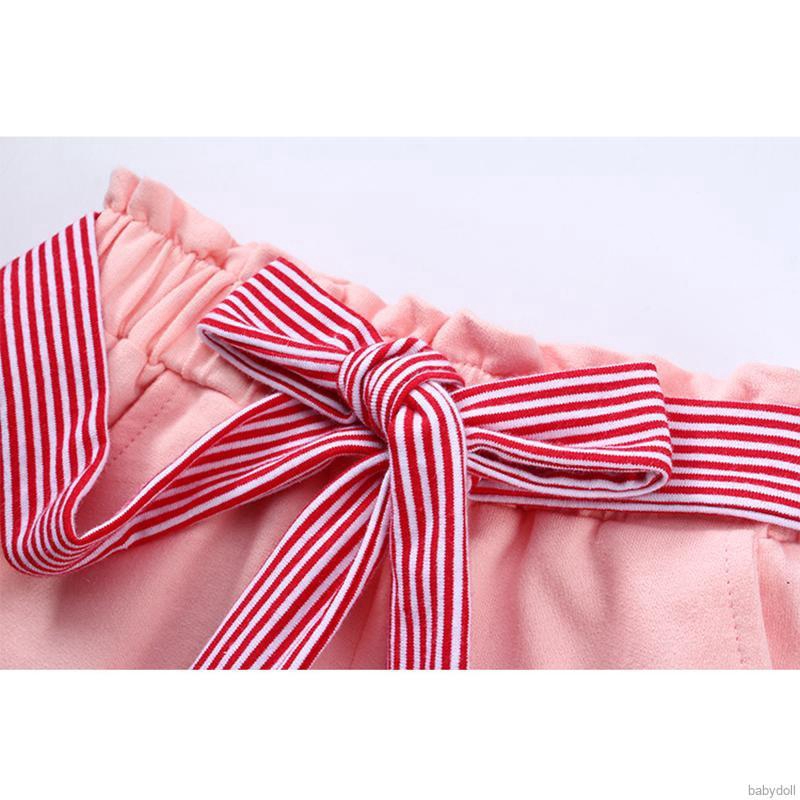 Baby Girls Soft Giraffe Print Loose Pants Casual Trousers Toddler Bottoms With Bowknot Waistband