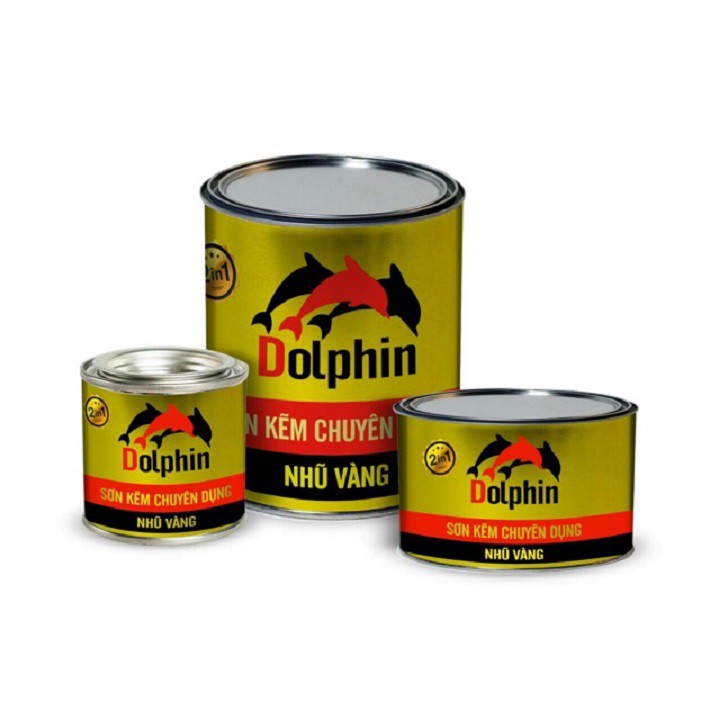 Sơn Nhũ Vàng Dolphin 800g- Sơn đa năng trên tất cả các bề mặt - DOL808