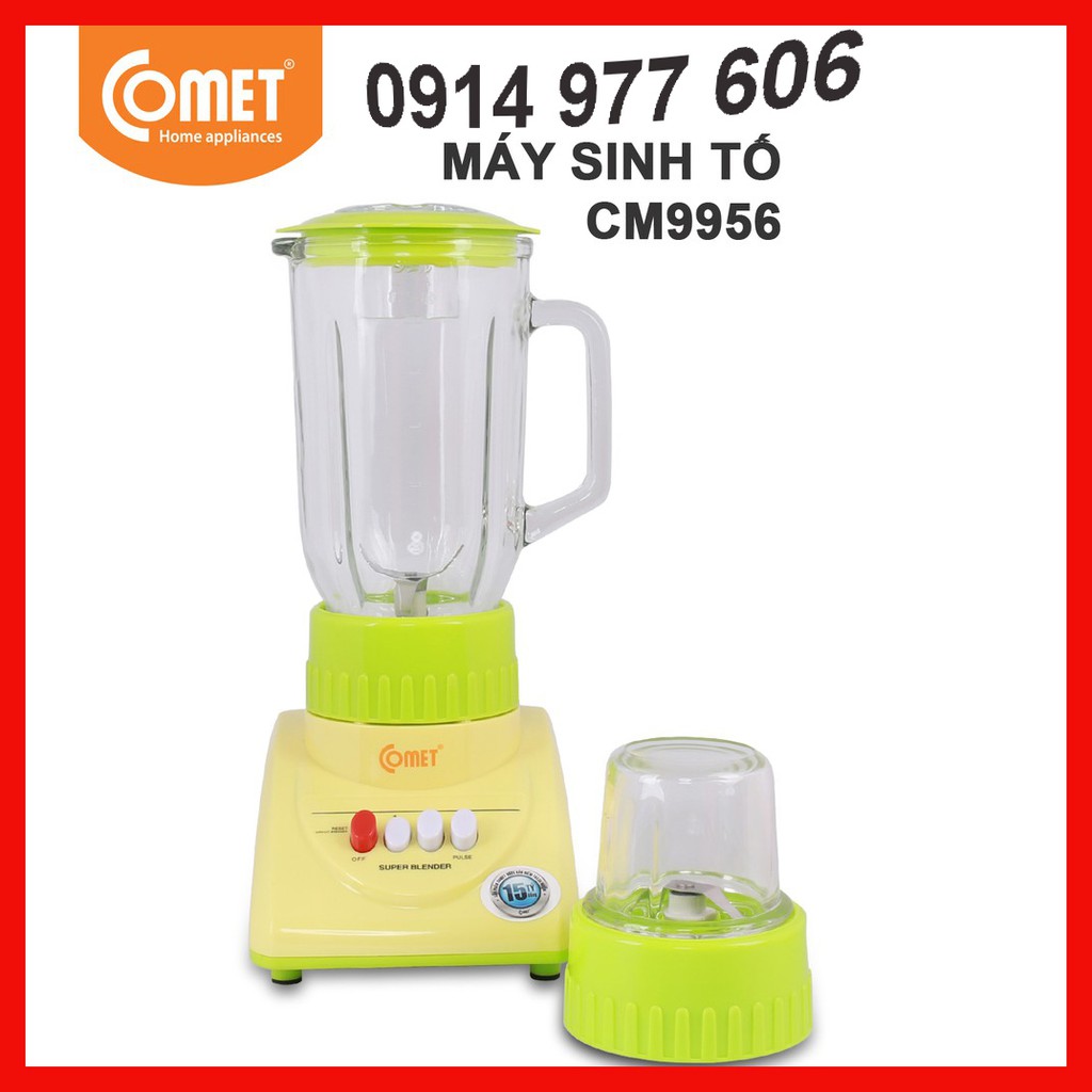 Máy Xay Sinh Tố 1.25L COMET, Xay Thịt, Xay Cá Cực. Cối Thủy TINH Khỏe, Bảo Hành 12 Tháng - CM9956