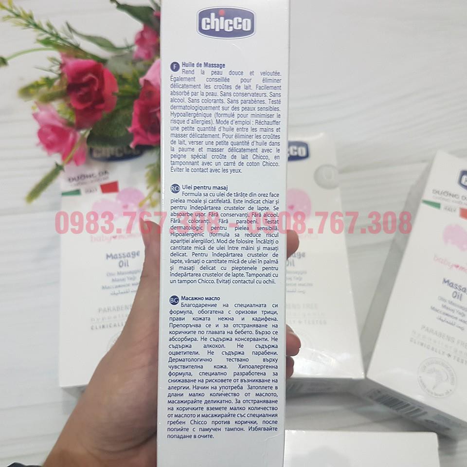 Dầu Matxa Toàn Thân Chicco Cho Bé Từ Sơ Sinh Chiết Xuất Cám Gạo (0m+) - 200ml - 8059147053693