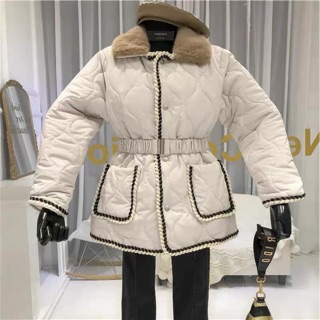 Áo phao trám cổ lông siêu ấm, hot trend 2019