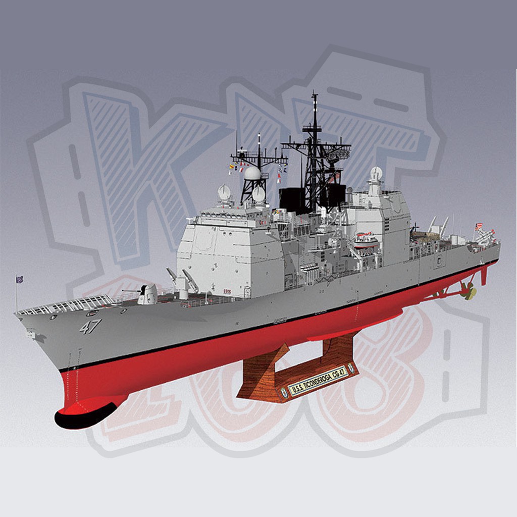 Mô hình giấy tàu thuyền quân sự HMV USS Ticonderoga