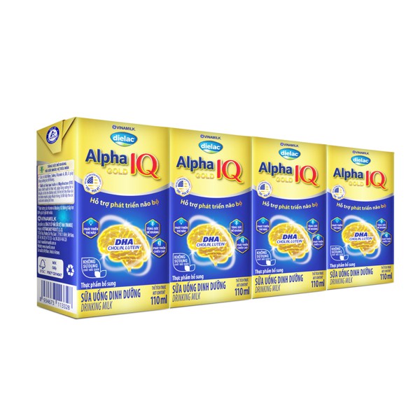 Lốc 4 hộp Sữa Bột Pha Sẵn Alpha Gold IQ 110ml