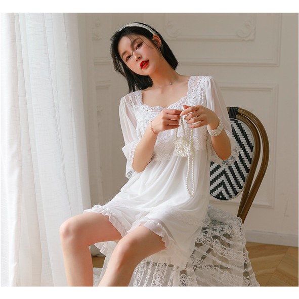 Bộ mặc nhà tiểu thư cao cấp voan lụa phối ren Quảng Châu hàng hotgirl bán 400kkk