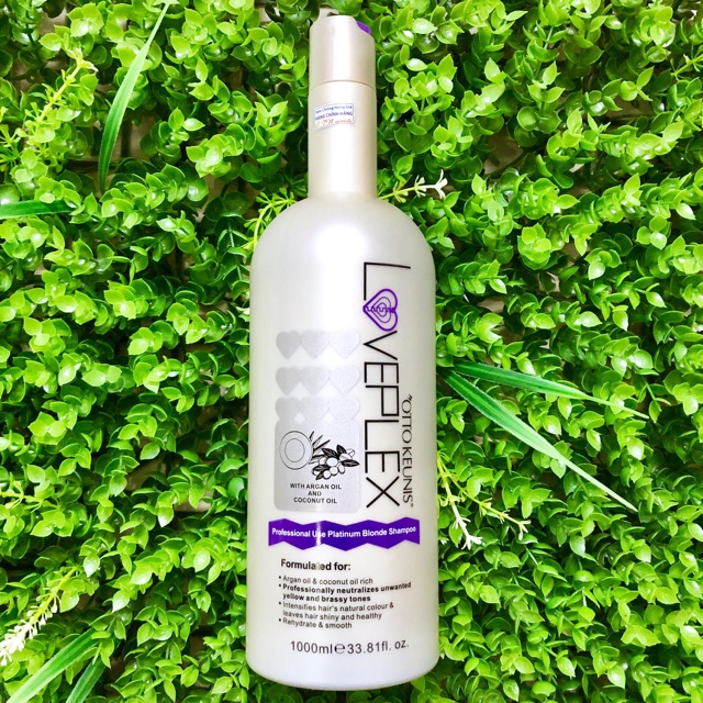 [+Tặng mũ trùm] DẦU GỘI TÍM KHỬ VÀNG OTTOKEUNIS LOVEPLEX PLATINUM BLONDE NOYELLOW KHÔNG LÀM KHÔ TÓC 1000ml