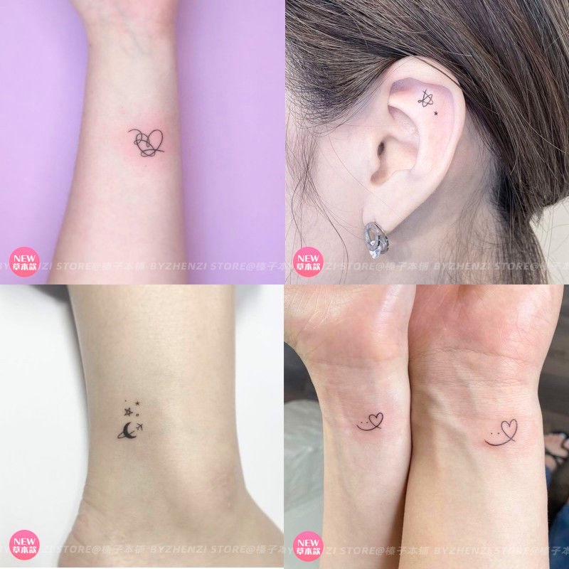 Set 30 Hình Xăm Dán Họa Tiết Nước Ép Nhỏ Xinh Xắn Chống Thấm Nước Lâu Trôi