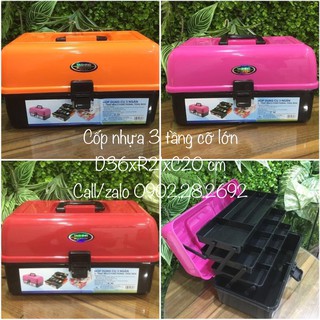 Cốp Đựng Đồ Nail, Cốp Nhựa 3 Tầng Cỡ Lớn