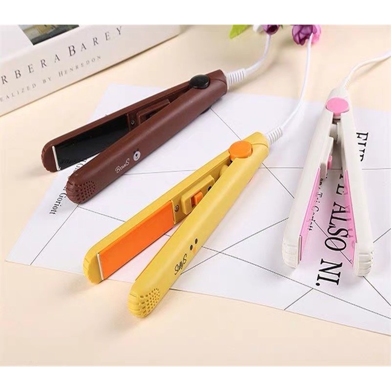 Máy uốn duỗi tóc mini 2in1 máy là tóc tạo kiểu làm mái mức nhiệt cao ép tóc nhanh thẳng vào nếp đẹp