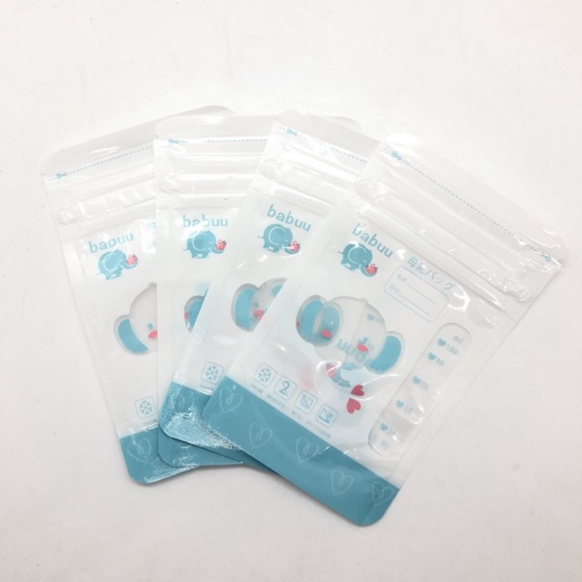 Túi trữ sữa Babuu 100ml 3 khoá zip Chính Hãng An Toàn Tiện Lợi Babibu