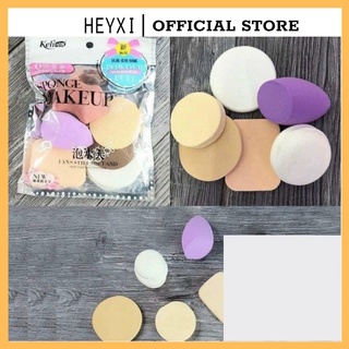 Set mút trang điểm KELI 6 món Bông mút trang điểm tán kem nền KMTD2