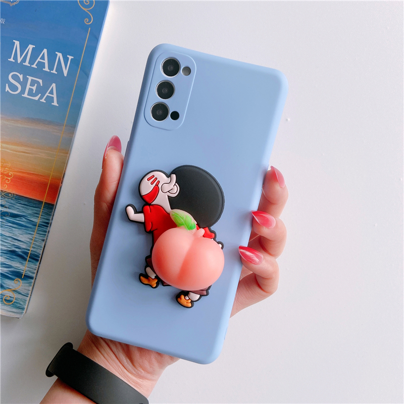 Dễ Thương Ốp Điện Thoại Họa Tiết Cậu Bé Bút Chì / Quả Đào Cho Oppo Realme 3 5 5i 6i 5s 6 7 Pro 7i Xt A52 A92