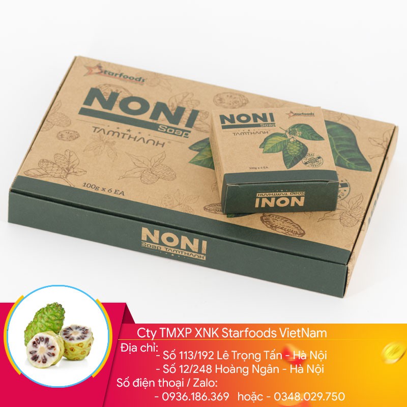 xà bông nhàu xuất khẩu hàn quốc - noni soap - 06 hộp 100g