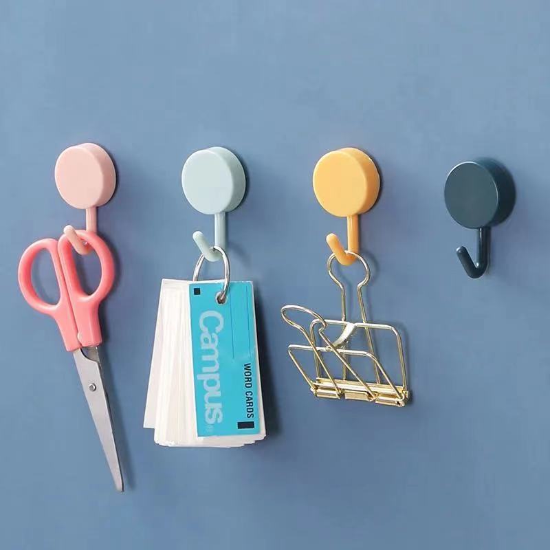 Móc nhựa tròn dán tường treo đồ vật - Gía treo trang trí decor nhà cửa tiện lợi nhiều màu sắc RIN