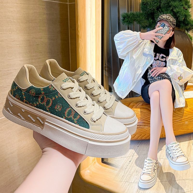Giày Thể Thao Nữ Vải canvas GN61 Phối Màu Phong Cách Harajuku Hàn Quốc Dành Cho Nữ HOT 2022
