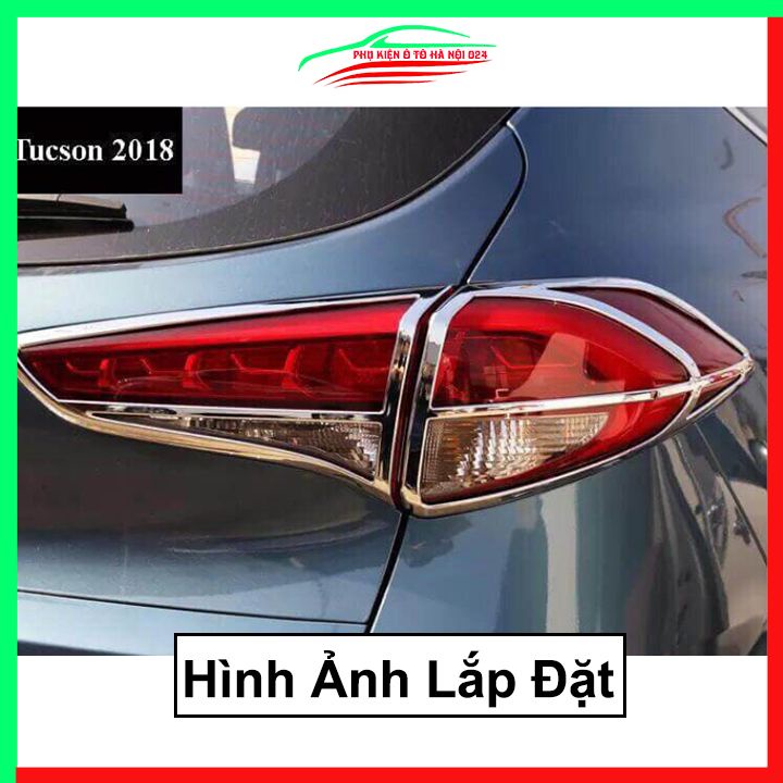 Ốp viền đèn pha hậu mạ crom Tucson 2016-2018 chống trầy trang trí bảo vệ xe