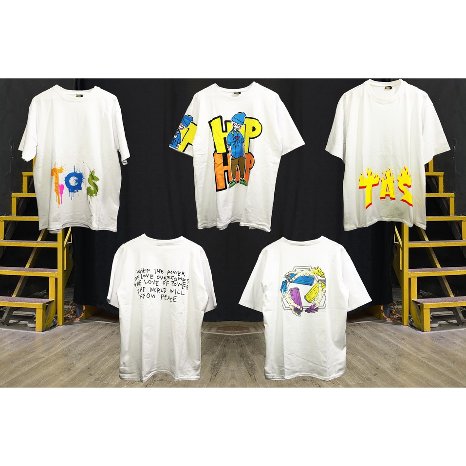 Áo phông oversize tee trắng (5 hình)