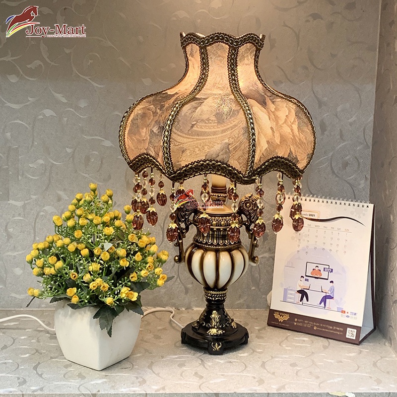 11 Đèn Để Bàn Tân Cổ Điển Trang Trí Phòng Ngủ Quý Phái Sang Trọng JOYMART Đèn Bàn Phòng Khách Chao Vải Cao Cấp