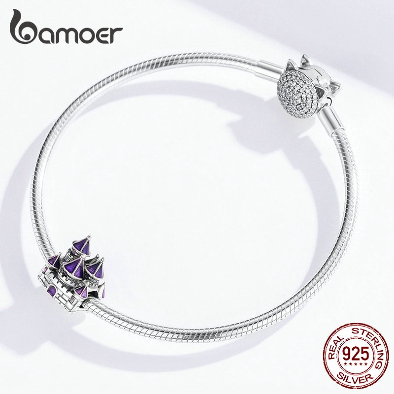 Hạt Charm Bamoer Bsc122 Bằng Bạc 925 Kiểu Dáng Lâu Đài Dùng Làm Vòng Đeo Tay Cho Nữ