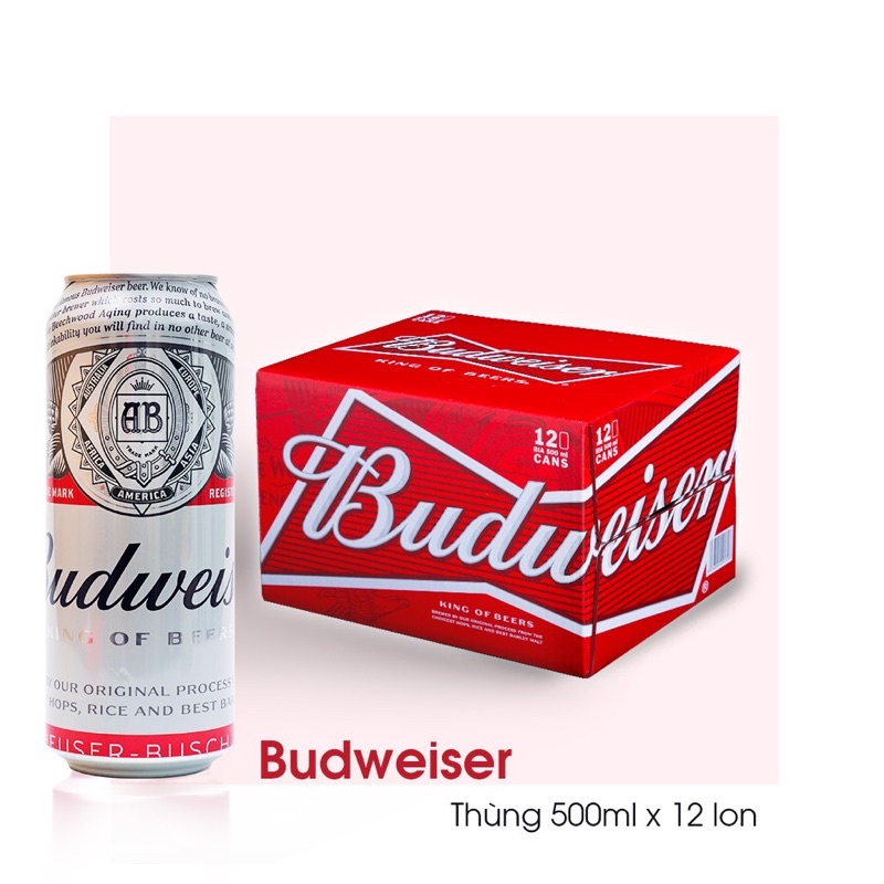 BIA BUDWEISER Lon 500ml | Bia mỹ bán chạy nhất Thế Giới