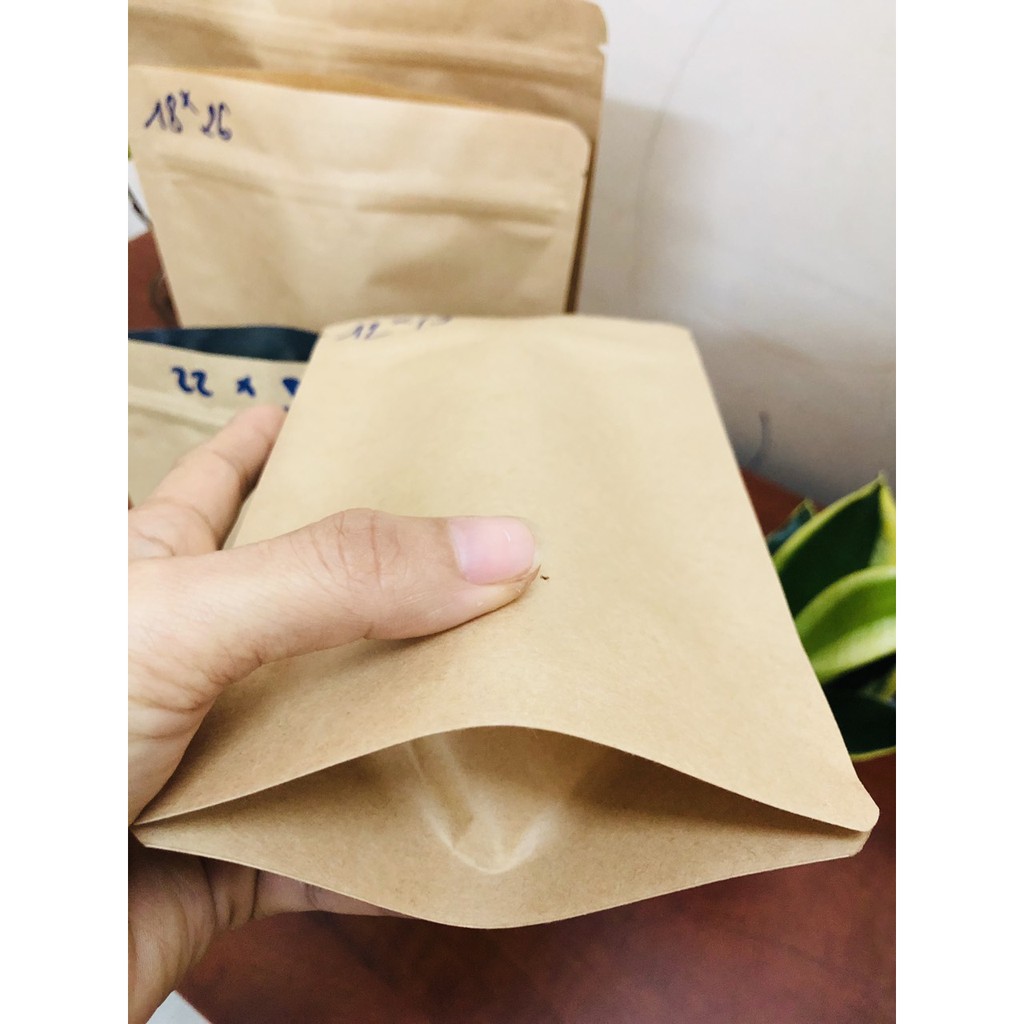 [1kg/size] túi zipper giấy kraft không cửa sổ, đựng trà, cafe