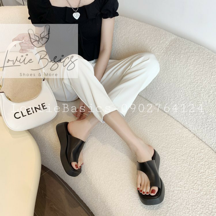 DÉP NỮ CAO CẤP LOVIIE BASICS - DÉP BÁNH MÌ THỜI TRANG QUAI NGANG ĐẾ THẤP NỮ TÍNH D220373