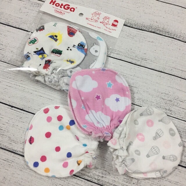 Set 3 Đôi Bao Tay Cho Bé Từ Sơ Sinh Đến 5 THÁNG HOTGA Mềm Chun Co Giãn.