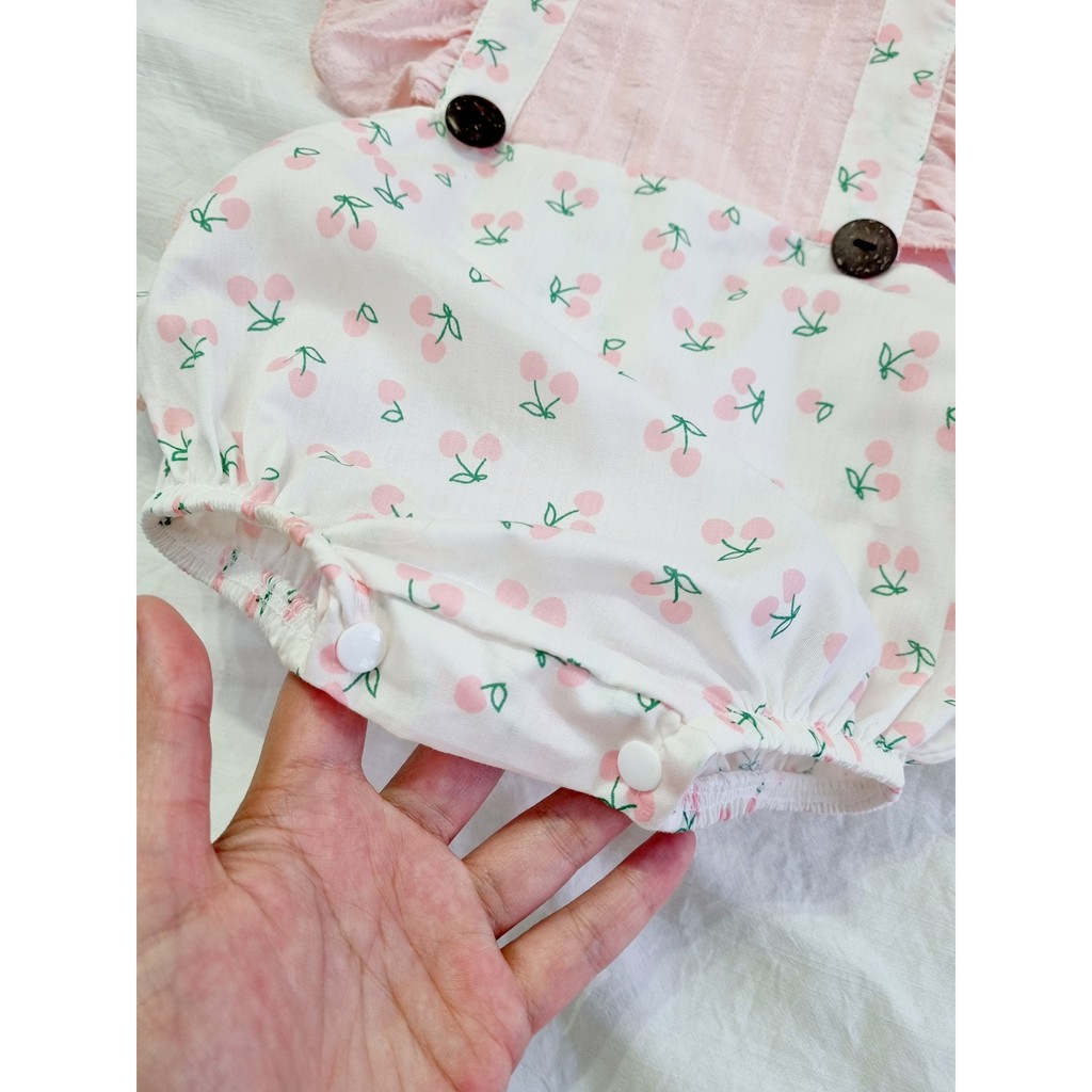 Bodysuit cho bé cherry hồng