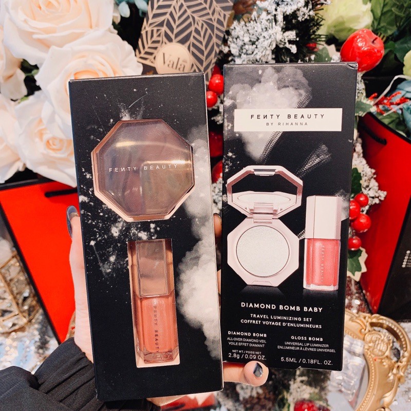 Set Fenty Beauty Phấn Highlight Kèm Son Bóng Có Bán Tách Lẻ