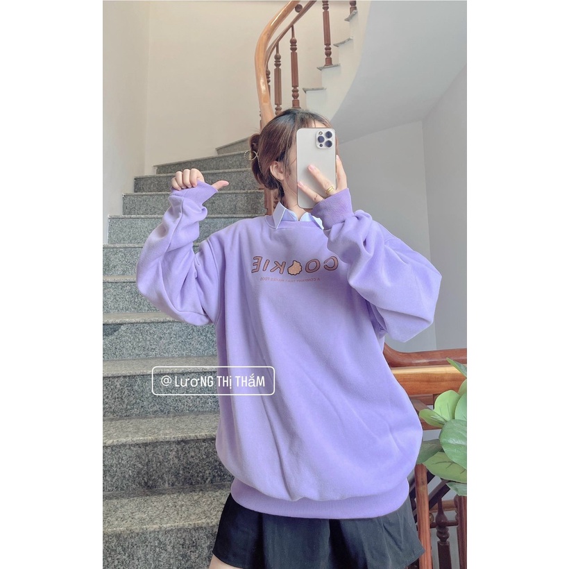Áo khoác nỉ Sweater nỉ bông chui đầu fom rộng Unisex, Ullzzang