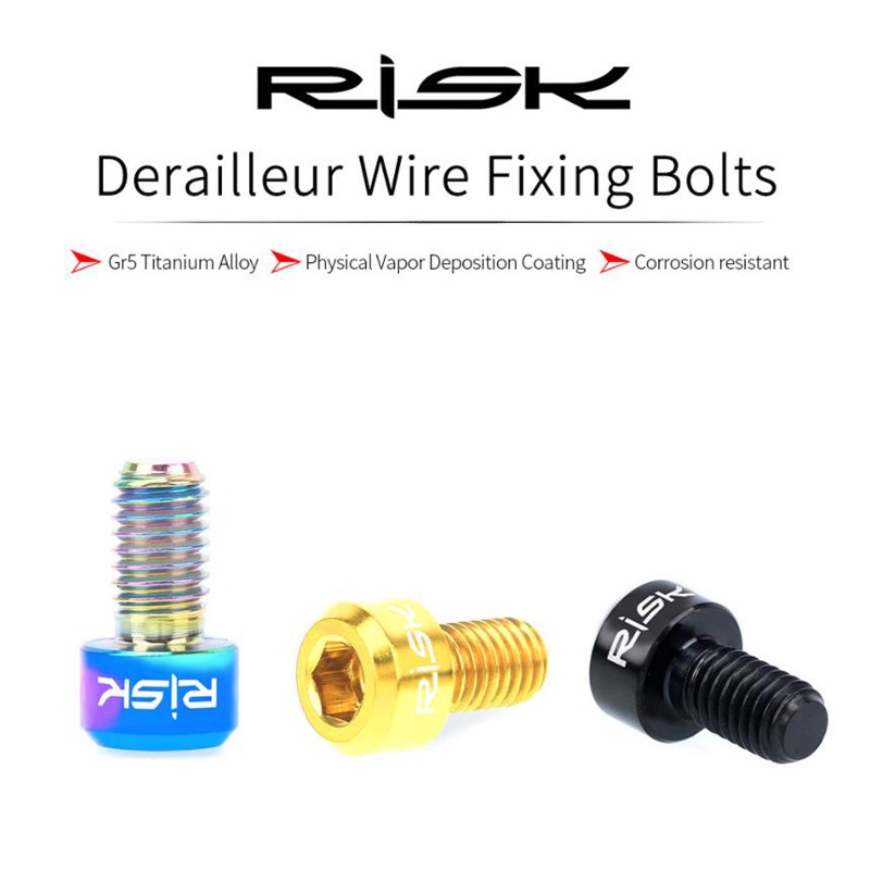 Bộ 2 Chốt Cố Định Dây Cáp Xe Đạp Leo Núi Bằng Hợp Kim Titan M5x9 Mm