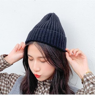 Mũ len trơn có gân -Mũ Beanie len dày phong cách Hàn Quốc HOTTREND 2020