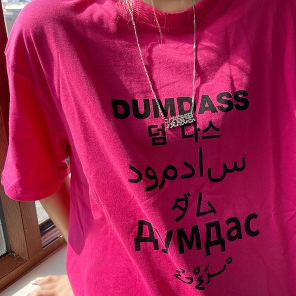 COZOK Áo Thun Tay Ngắn Cổ Tròn Dáng Rộng In Chữ Thời Trang Hàn Quốc Trẻ Trung