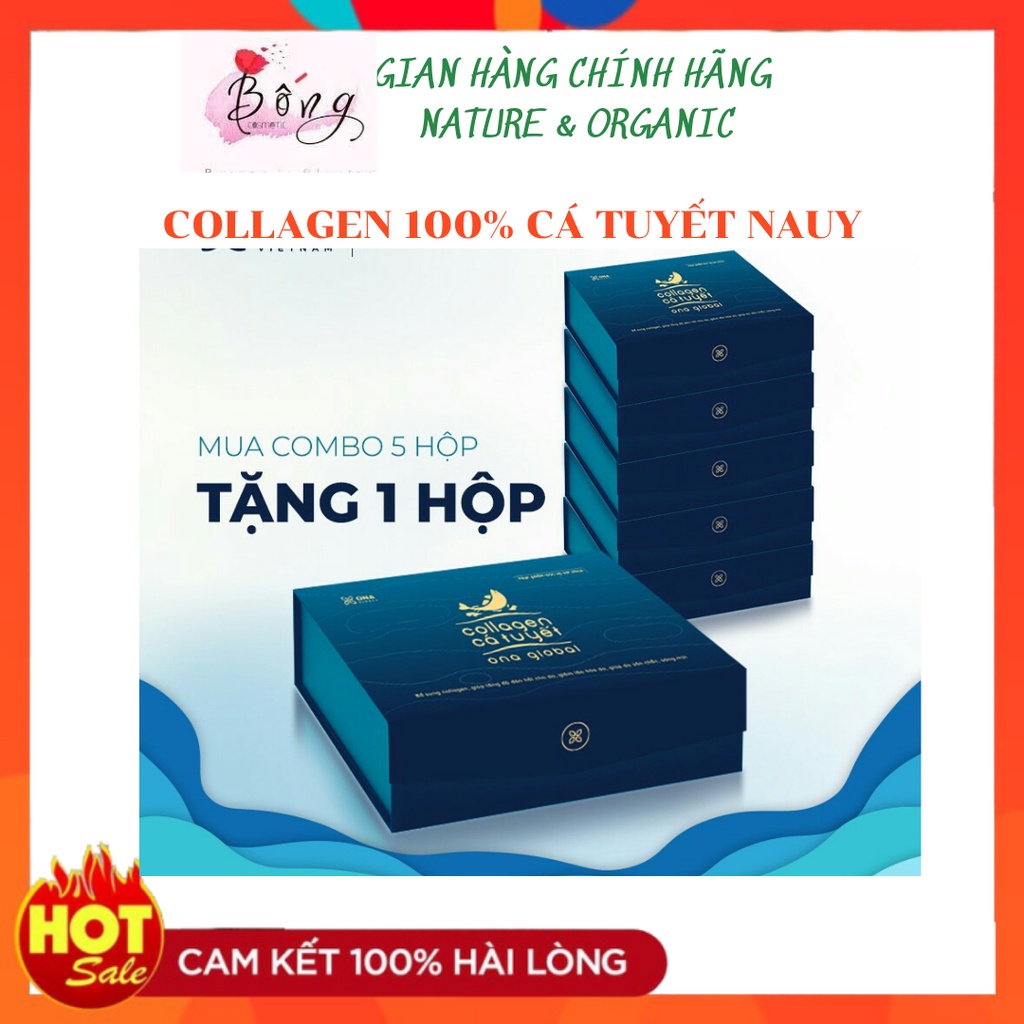 [Mua 5 tặng 1] Combo 5 hộp Collagen cá tuyết Nauy làm đẹp da, da săn chắc, căng bóng ngậm nước ẩm mượt