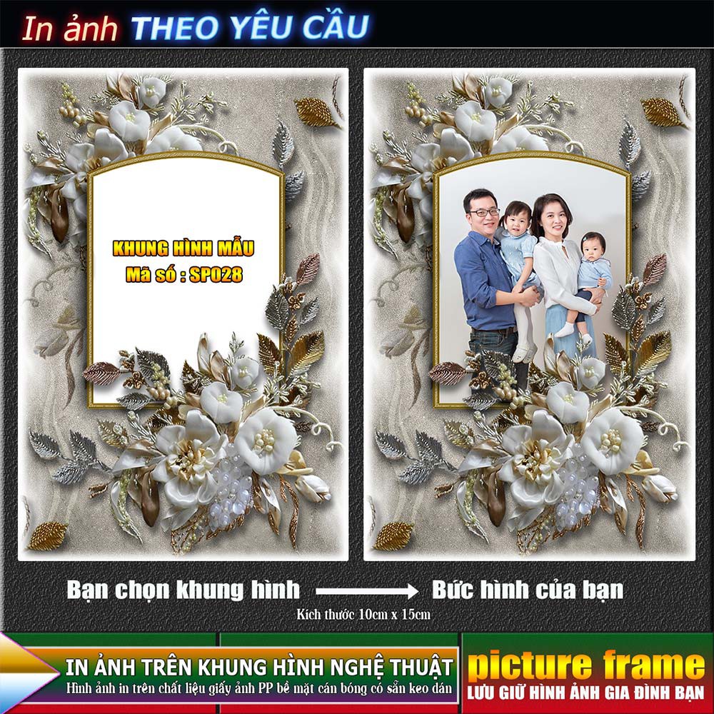 [IN ẢNH THEO YÊU CẦU] - lồng ghép ảnh vào khung hình nghệ thuật. Kích thước 10x15cm.