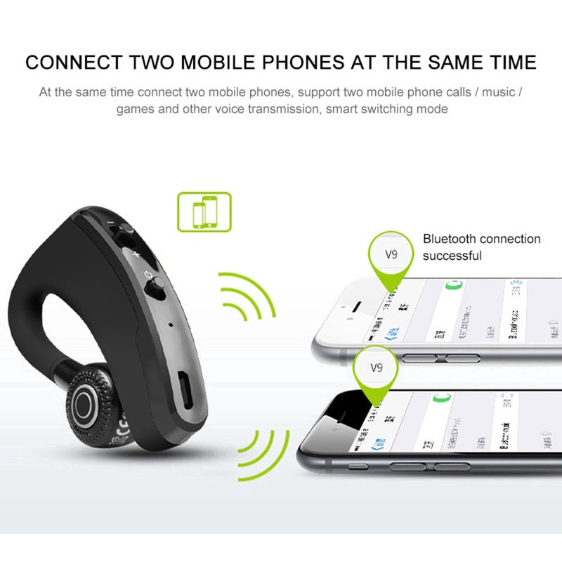 Tai nghe không dây V9 Bluetooth 5.0 tích hợp mic thích hợp cho Android IOS