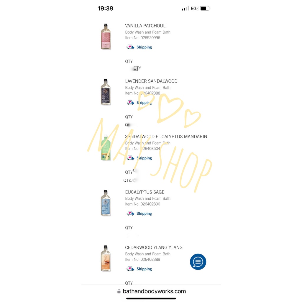 Sữa tắm BATH AND BODY WORKS - Shower Gel - BBW  - Nhiều mùi