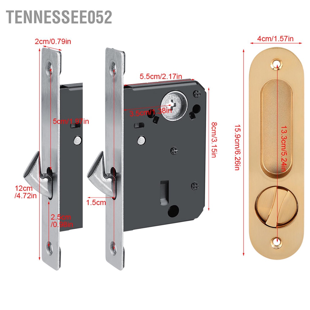 [Hàng Sẵn] Khóa cửa lùa đi hợp kim chống trộm với chìa khóa【Tennessee052】