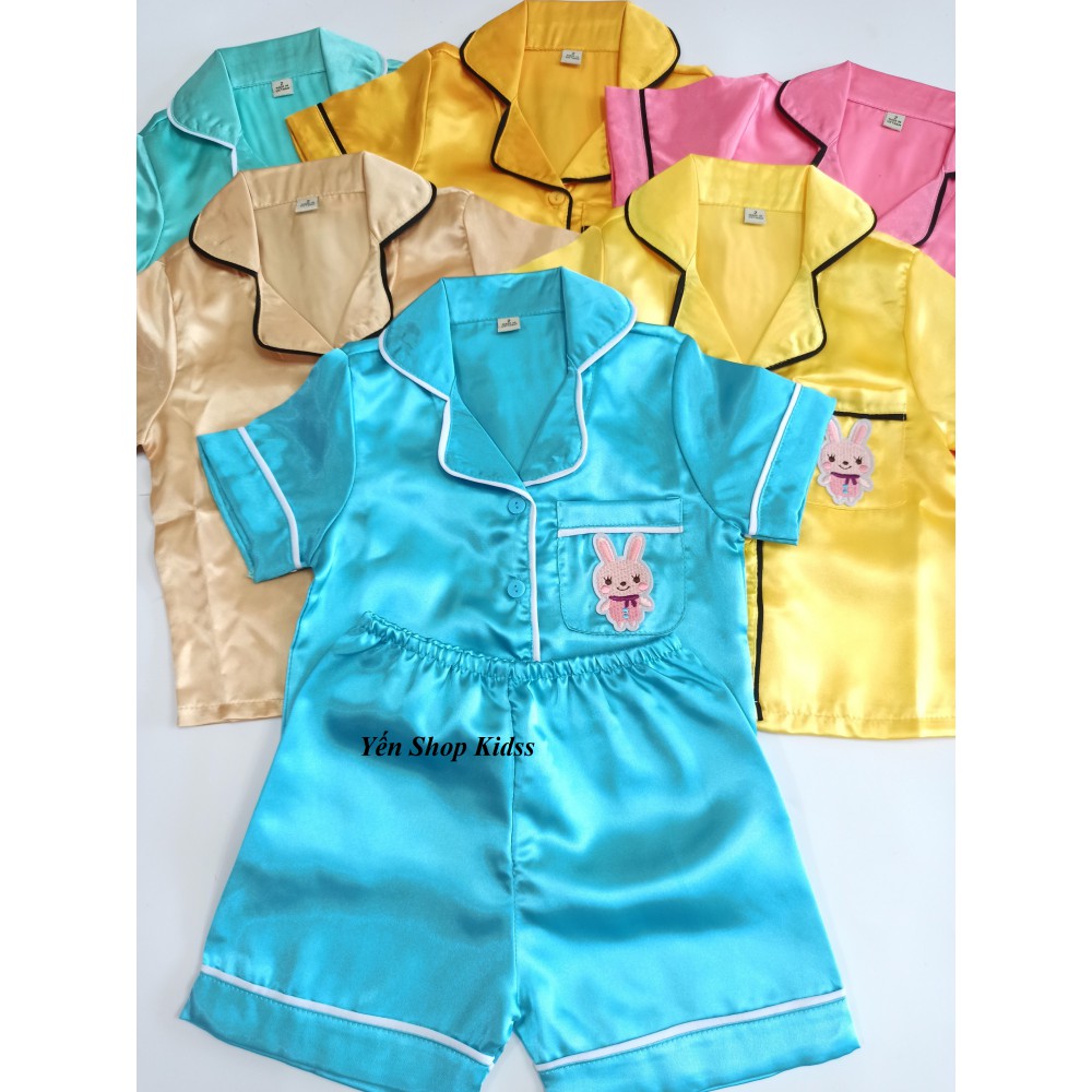 Xả !!! Bộ Pijama Phi Lụa Cho Bé_Super Sale (9-16kg) (1138 )